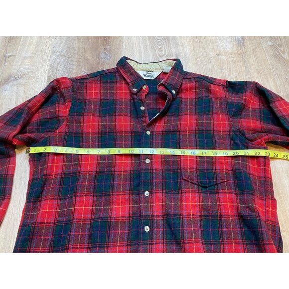Vintage 80s Woolrich Mens Red & Green Plaid Button-Up Flannel Shirt XL - Picture 6 of 7